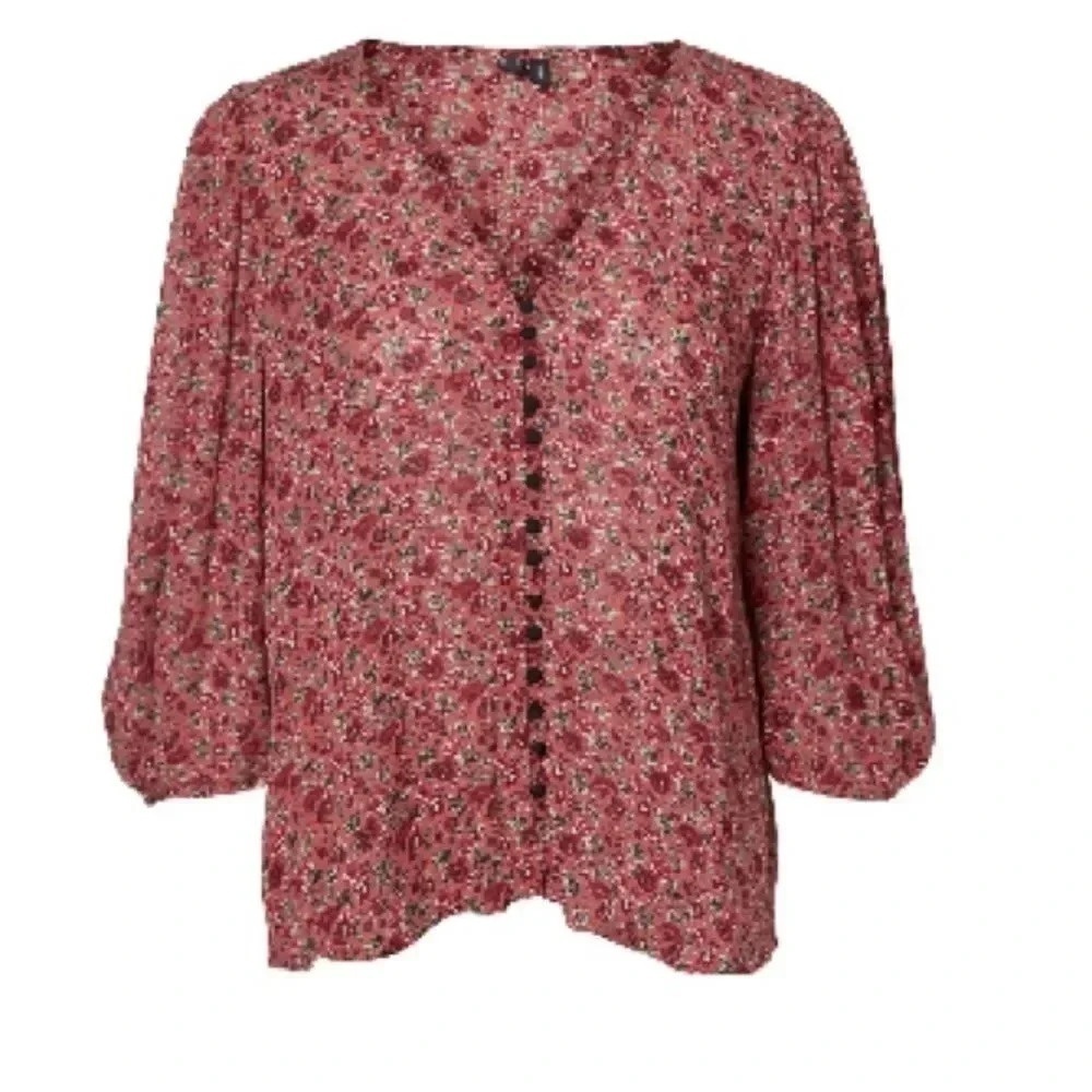 Vero Moda Rosey 3/4 Sleeve Floral Print Top NEW Size S